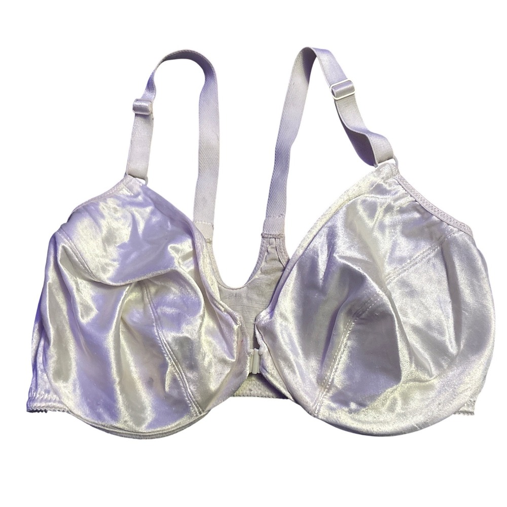 Vintage 1997 Victoria's Secret White Satin Front-Closure Underwire Bra 36D